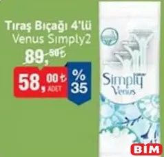 GİLLETTE VENUS SİMPLY2 TIRAŞ BIÇAĞI 4'LÜ